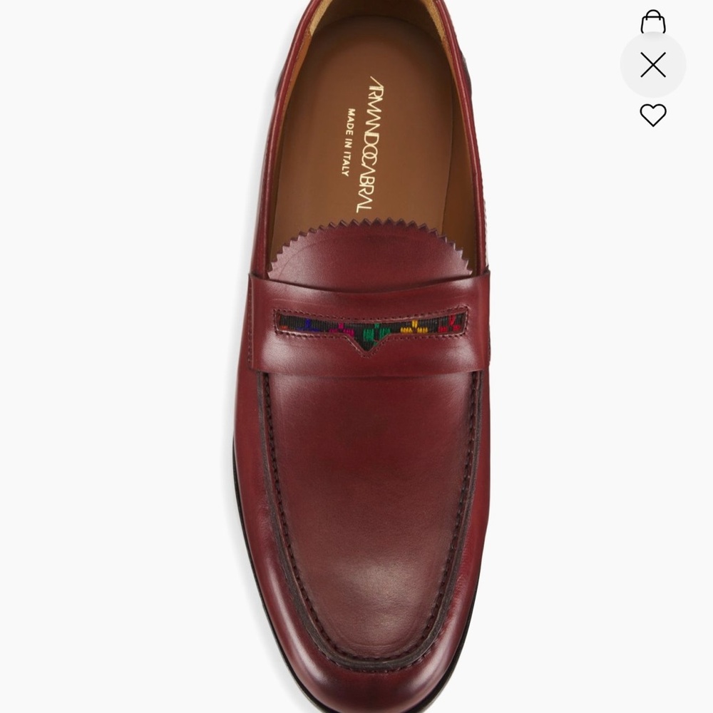NWT Armando Cabral Men's Bolama Burgundy Leather Slip-On Loafers US 10.5 EU 43.5 - Picture 3 of 11